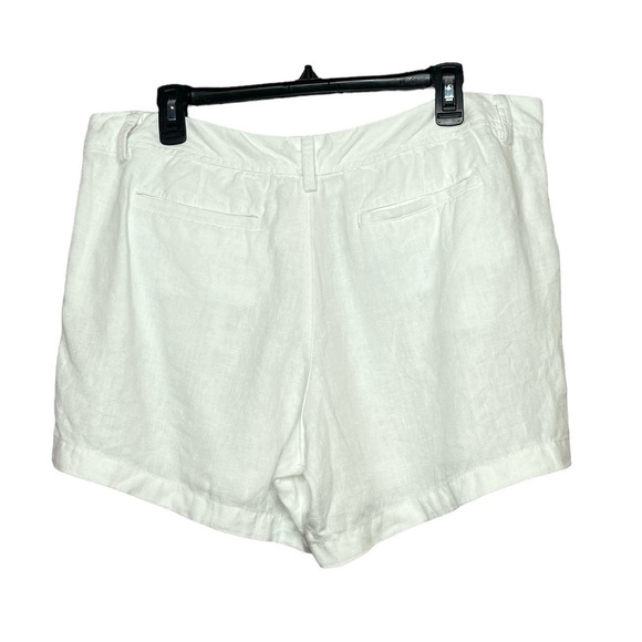 Lilly Pulitzer 100% Linen White Calla Shorts Summer Vacation Cruise Size 14 - Picture 2 of 7